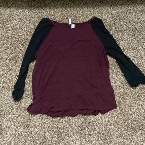 Divided by H&M Maroon long sleeve with front pocket